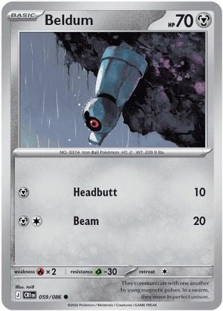Beldum - 59/086 [ME04: Chaos Rising] Reverse Holofoil