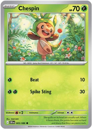 Chespin - 005/086 [ME04: Chaos Rising] Reverse Holofoil