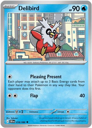 Delibird - 18/086 [ME04: Chaos Rising] Reverse Holofoil