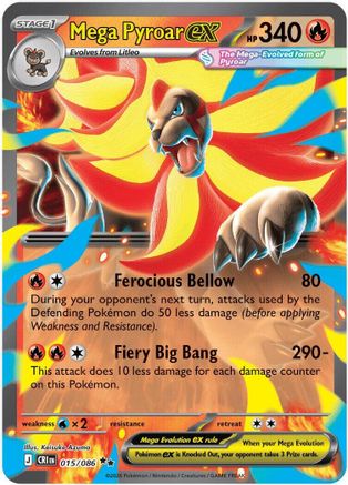 Mega Pyroar ex - 015/086 [ME04: Chaos Rising] Holofoil