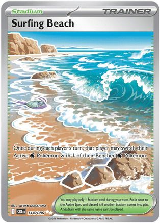 [PKM] Surfing Beach - 114/086 [ME04: Chaos Rising] Holofoil