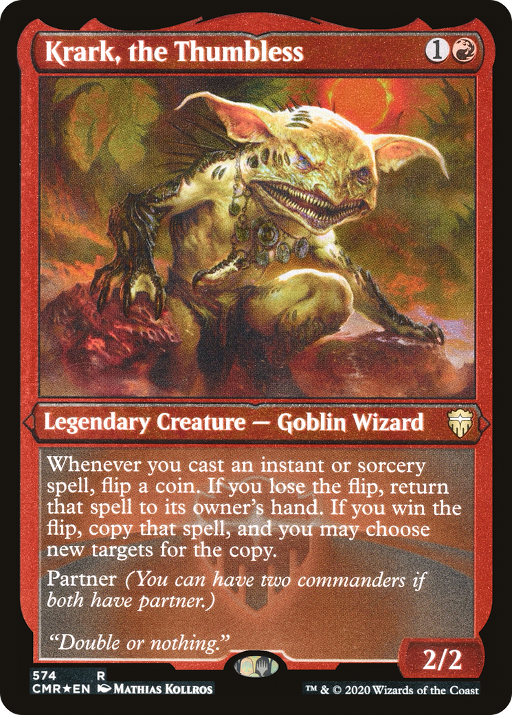 {R} Krark, the Thumbless (Etched) [Commander Legends][CMR 574]