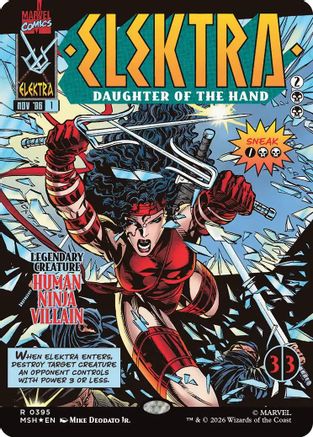 Elektra, Daughter of the Hand (Borderless) (395) [MSH 395]  Foil