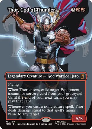 Thor, God of Thunder (Borderless) (0369) [MSH 369]  Foil