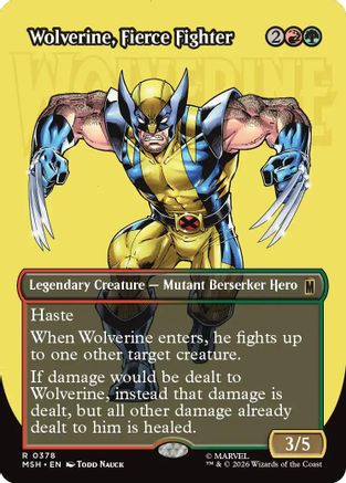 Wolverine, Fierce Fighter (Borderless) [MSH 378]  Foil