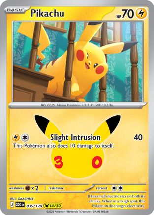 [PKM] Pikachu - 036/128 [ME: 30th Celebration] Holofoil
