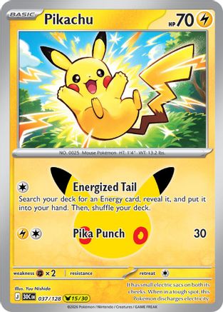 [PKM] Pikachu - 037/128 [ME: 30th Celebration] Holofoil