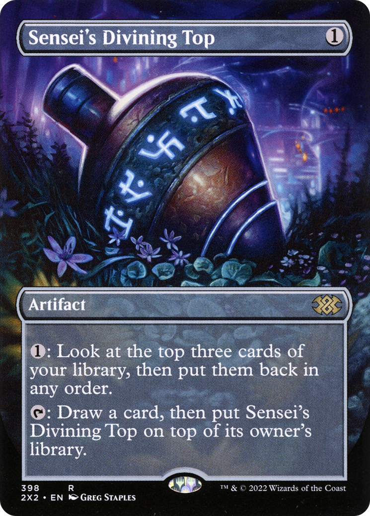 {R} Sensei's Divining Top (Borderless Alternate Art) [Double Masters 2022][2X2 398] - Misty Mountain Games