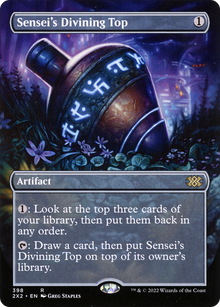 {R} Sensei's Divining Top (Borderless Alternate Art) [Double Masters 2022][2X2 398] - Misty Mountain Games