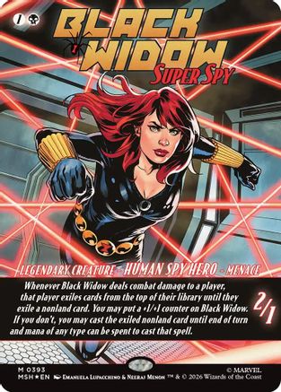{@R} Black Widow, Super Spy (Borderless) (0393) (Foil) [Marvel Super Heroes] [MSH 393]