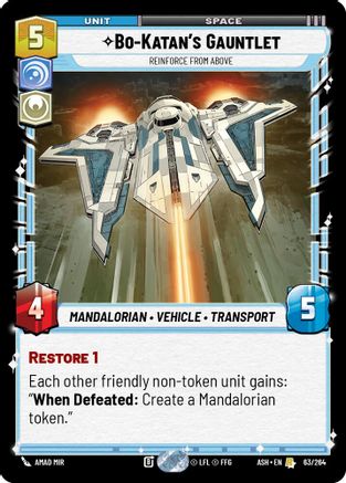 [SWU] Bo-Katan's Gauntlet - Reinforce from Above (63/264) - Ashes of the Empire