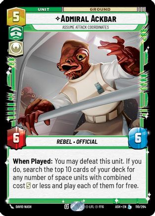 [SWU] Admiral Ackbar - Assume Attack Coordinates (110/264) - Ashes of the Empire