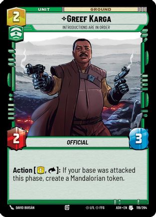 [SWU] Greef Karga - Introductions are in Order (119/264) - Ashes of the Empire