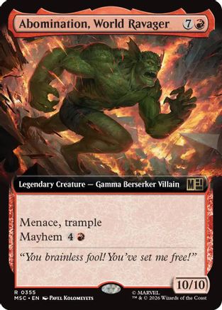 Abomination, World Ravager (Extended Art) [MSC 355]  Foil