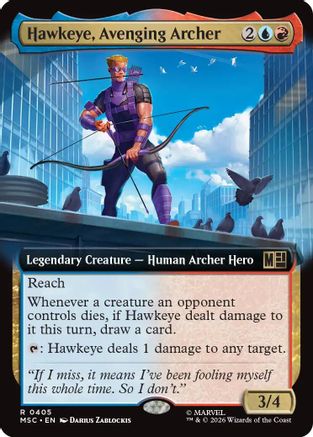 Hawkeye, Avenging Archer (Extended Art) [MSC 405]  Foil