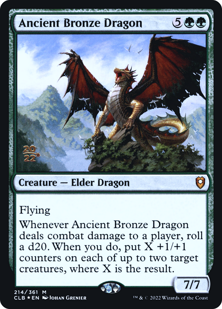 {R} Ancient Bronze Dragon [Commander Legends: Battle for Baldur's Gate Prerelease Promos][PR CLB 214]