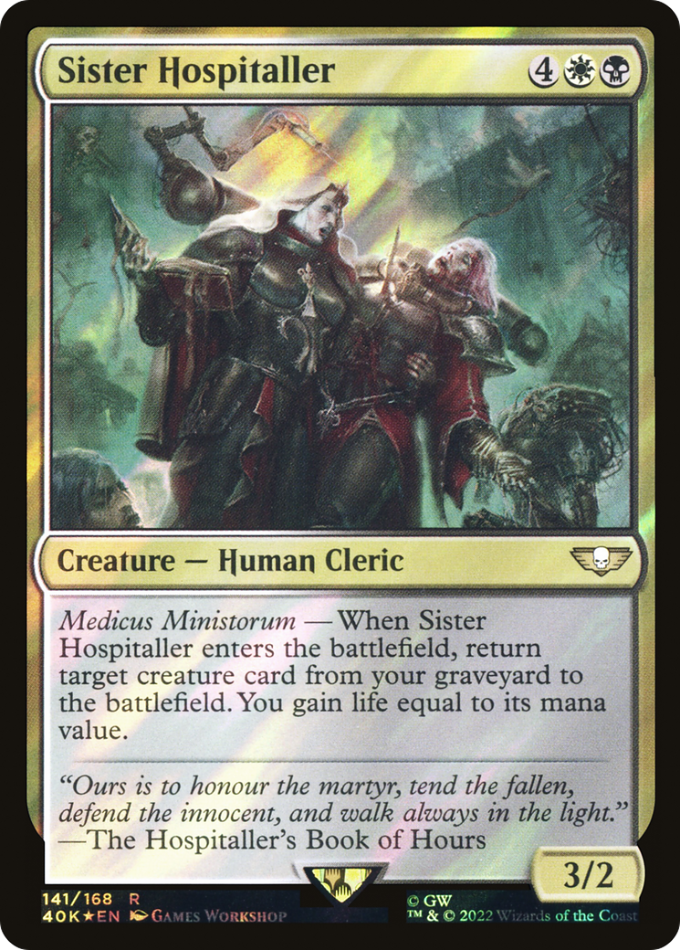{R} Sister Hospitaller (Surge Foil) [Universes Beyond: Warhammer 40,000][SF 40K 141]