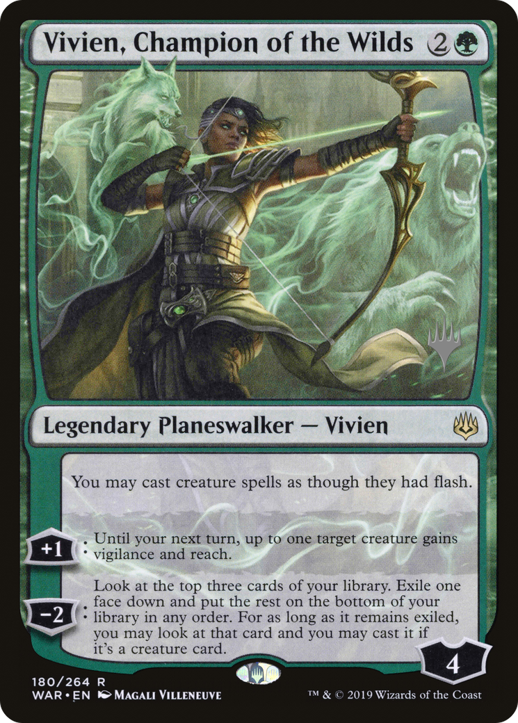 {R} Vivien, Champion of the Wilds (Promo Pack) [War of the Spark Promos][PP WAR 180]