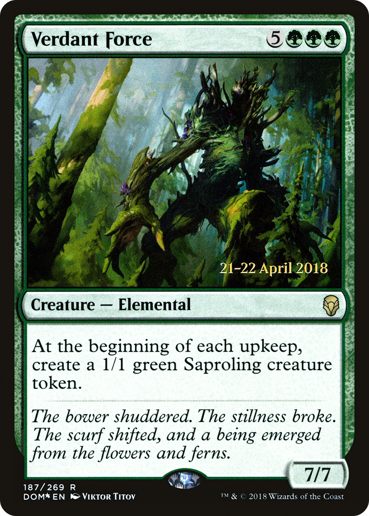 {R} Verdant Force [Dominaria Prerelease Promos][PR DOM 187] - Misty Mountain Games