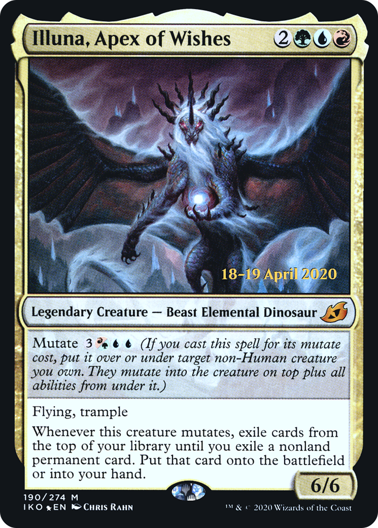 {R} Illuna, Apex of Wishes [Ikoria: Lair of Behemoths Prerelease Promos][PR IKO 190]