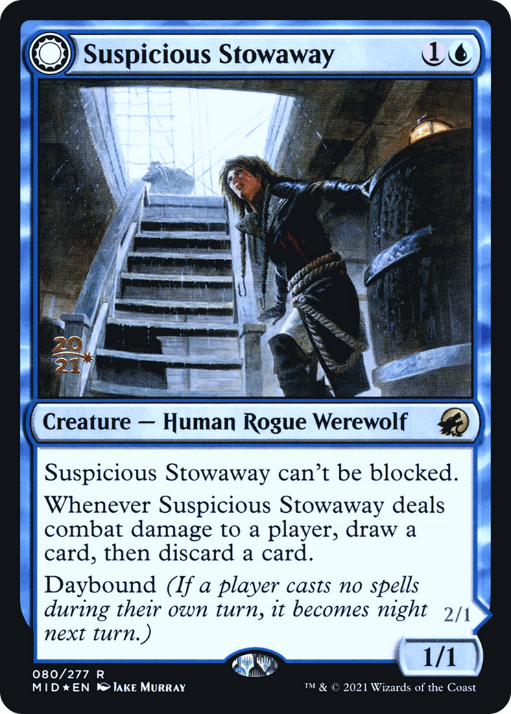 {R} Suspicious Stowaway // Seafaring Werewolf [Innistrad: Midnight Hunt Prerelease Promos][PR MID 080]