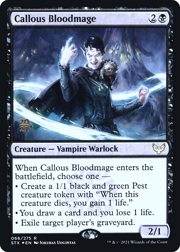 {R} Callous Bloodmage [Strixhaven: School of Mages Prerelease Promos][PR STX 066]