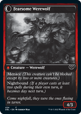{C} Fearful Villager // Fearsome Werewolf [Innistrad: Double Feature][DBL 424]