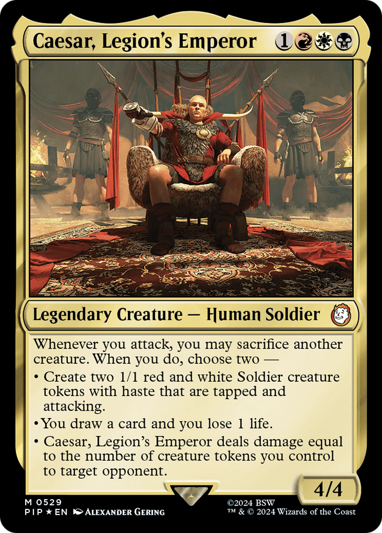 {R} Caesar, Legion's Emperor (Surge Foil) [Fallout][PIP 529]