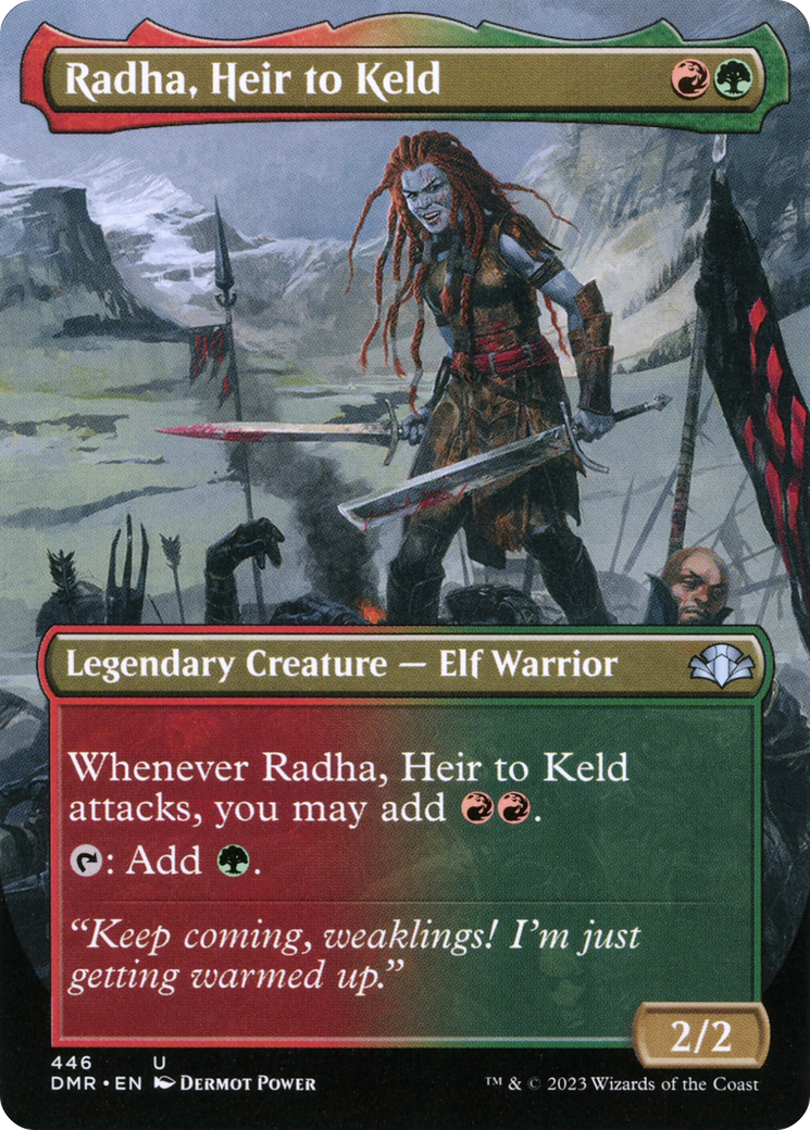 {C} Radha, Heir to Keld (Borderless Alternate Art) [Dominaria Remastered][DMR 446]