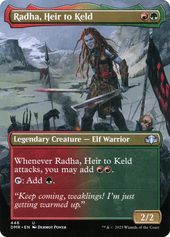 {C} Radha, Heir to Keld (Borderless Alternate Art) [Dominaria Remastered][DMR 446]