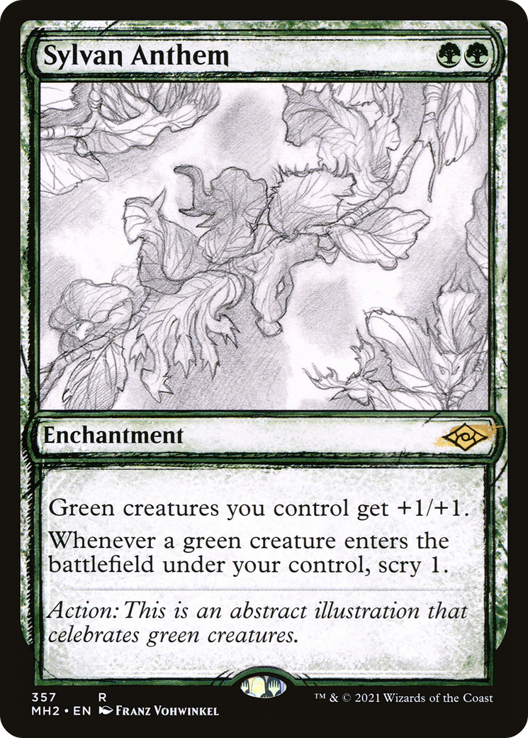 {R} Sylvan Anthem (Showcase) (Foil): (Showcase) [Modern Horizons 2] [MH2 357]