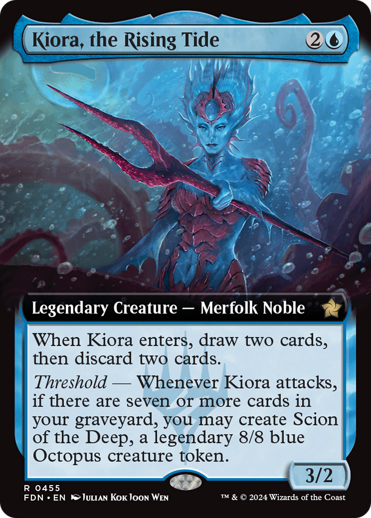 {@R} Kiora, the Rising Tide (Extended Art) [Foundations][FDN 455]