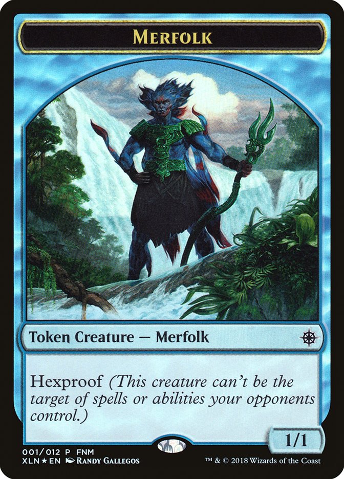 {T} Merfolk // Treasure Double-sided Token [Friday Night Magic 2018][TF18 001]