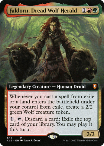 {R} Faldorn, Dread Wolf Herald (Extended Art) [Commander Legends: Battle for Baldur's Gate][CLB 641]