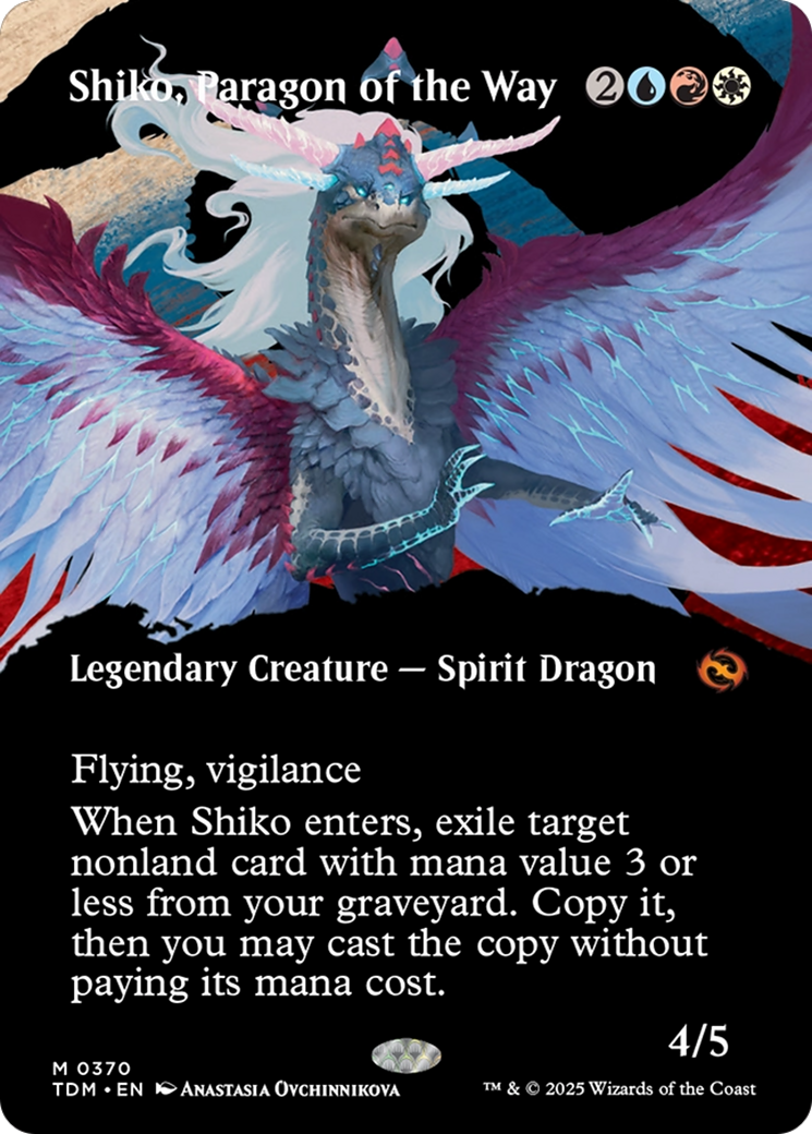 {@R} Shiko, Paragon of the Way (Borderless) [Tarkir: Dragonstorm][TDM 370]