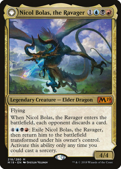 {R} Nicol Bolas, the Ravager // Nicol Bolas, the Arisen [Core Set 2019][M19 218] - Misty Mountain Games