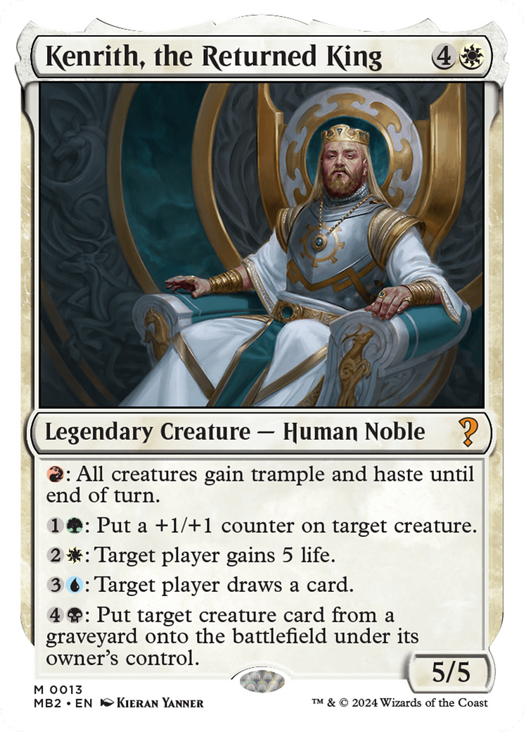 {R} Kenrith, the Returned King (White Border) [Mystery Booster 2][MB2 013]