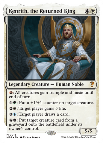 {R} Kenrith, the Returned King (White Border) [Mystery Booster 2][MB2 013]