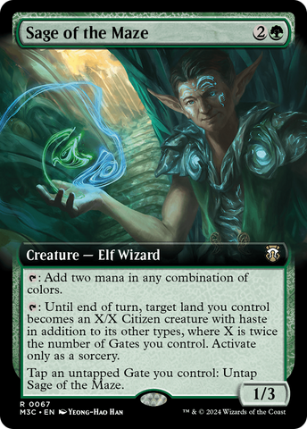 {R} Sage of the Maze (Extended Art) (Ripple Foil) [Modern Horizons 3 Commander][RPF M3C 067]