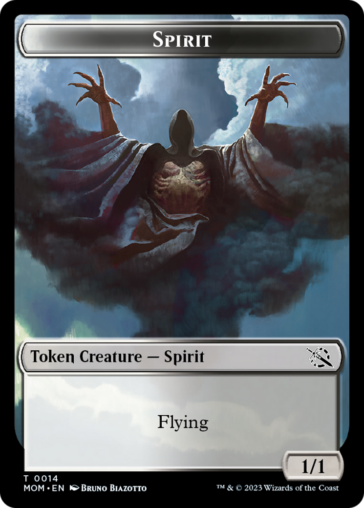 {T} Knight (7) // Spirit (14) Double-Sided Token [March of the Machine Commander Tokens][TMOC 007]