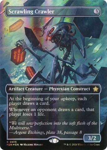 {@R} Scrawling Crawler (Borderless) (Mana Foil) [Foundations][FDN 415]