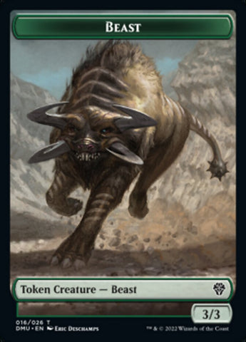 {T} Kavu // Beast Double-sided Token [Dominaria United Commander Tokens][TDMC 012]