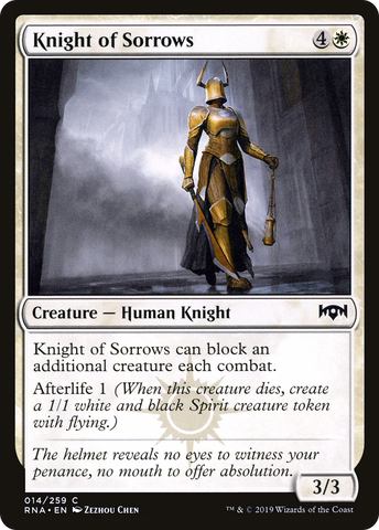 {C} Knight of Sorrows [Ravnica Allegiance][RNA 014]