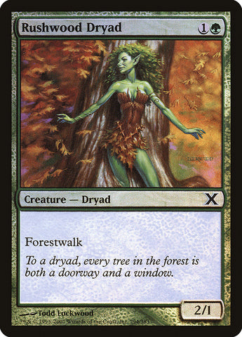 {C} Rushwood Dryad (Premium Foil) [Tenth Edition][FP 10E 294]