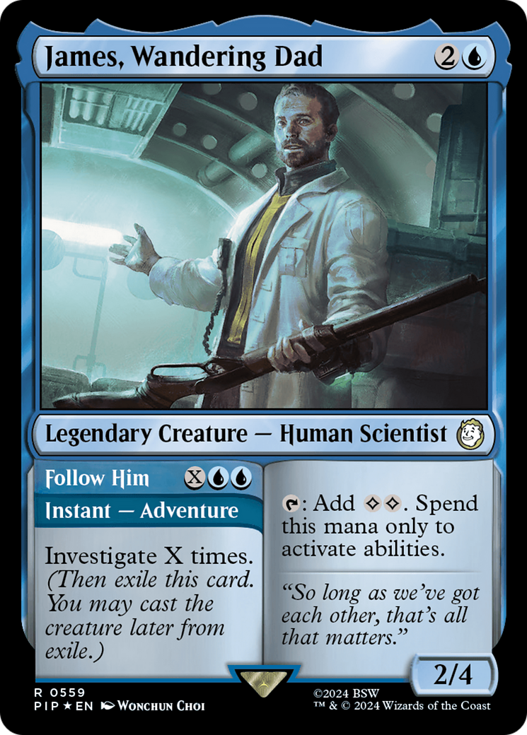 {R} James, Wandering Dad // Follow Him (Surge Foil) [Fallout][PIP 559]