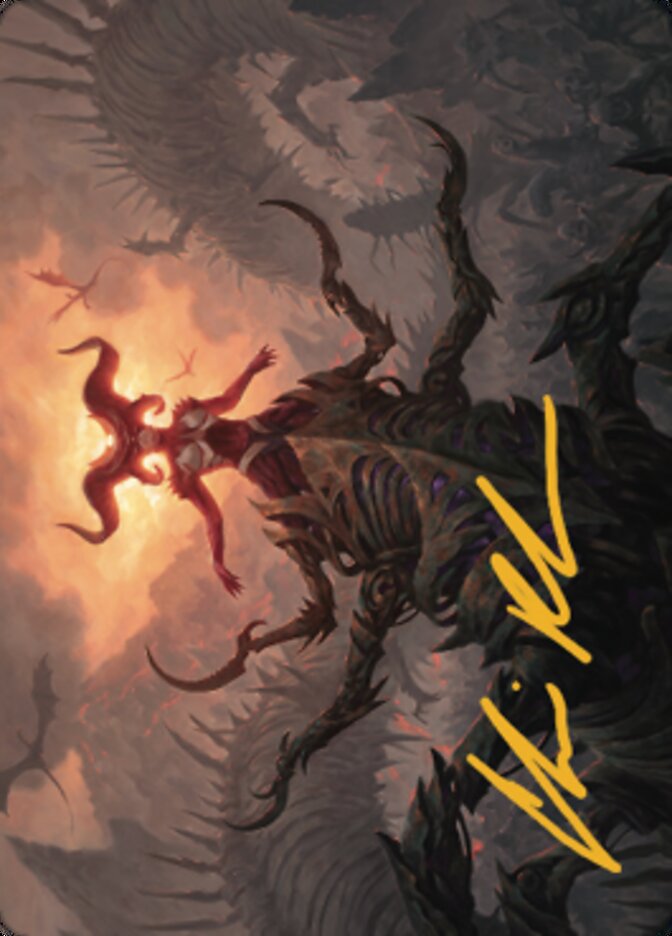 {A} Sheoldred, the Apocalypse Art Card (Gold-Stamped Signature) [Dominaria United Art Series][GS ADMU 026]