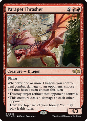 {R} Parapet Thrasher [Tarkir: Dragonstorm Commander][TDC 036]