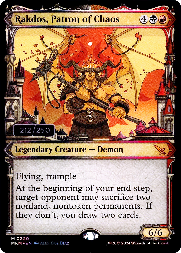 {@R} Rakdos, Patron of Chaos (Serialized) [Murders at Karlov Manor][SR MKM 320]