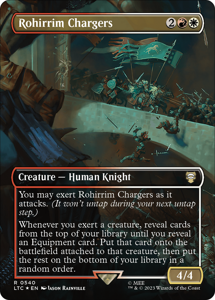 {R} Rohirrim Chargers (Borderless) (Surge Foil) [The Lord of the Rings: Tales of Middle-Earth Commander][LTC 540]