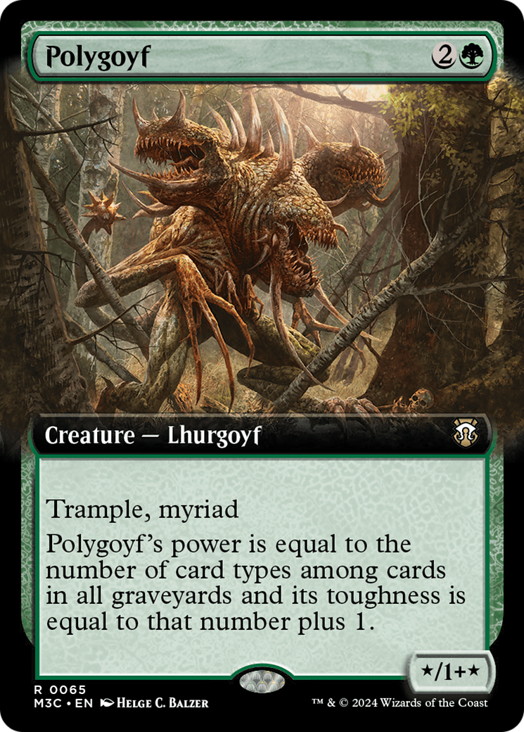 {R} Polygoyf (Extended Art) (Ripple Foil) [Modern Horizons 3 Commander][RPF M3C 065]